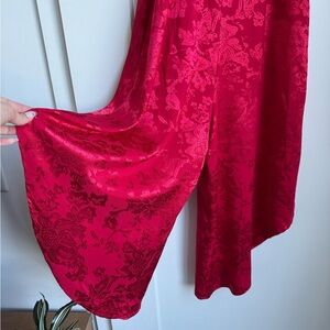 Elegant Red Floral Jumpsuit